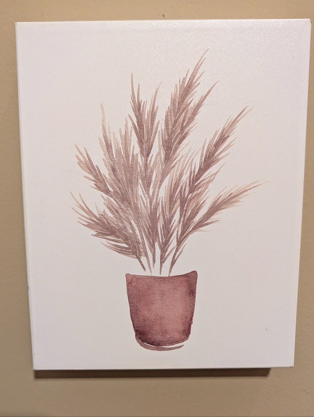 8x10 Neutral Botanical Art - Blush Potted Plant